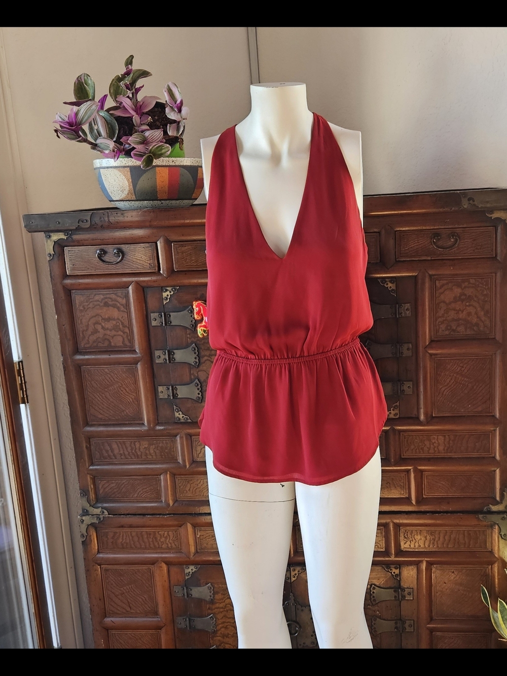 Express Red Halter Peplum Top NEW!